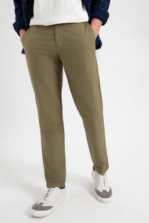 Nohavice Ben Sherman Beatnik Oxford Slim Taper Garment Dye Chino Svetlo Olivovo Zelená | RVTCJ5648
