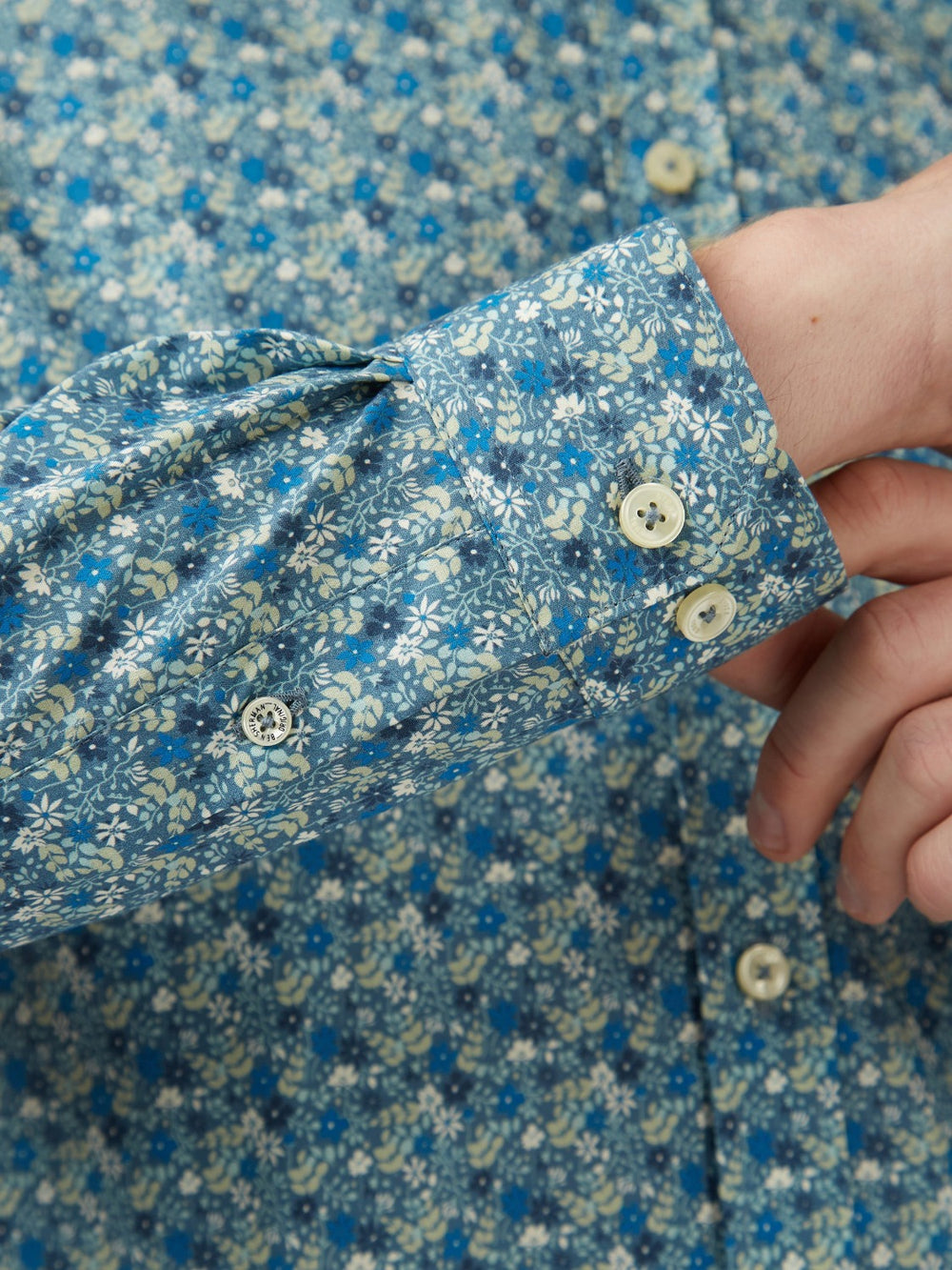 Kosele Ben Sherman Floral Print Long-Sleeve Modre Siva | BTVCW6129