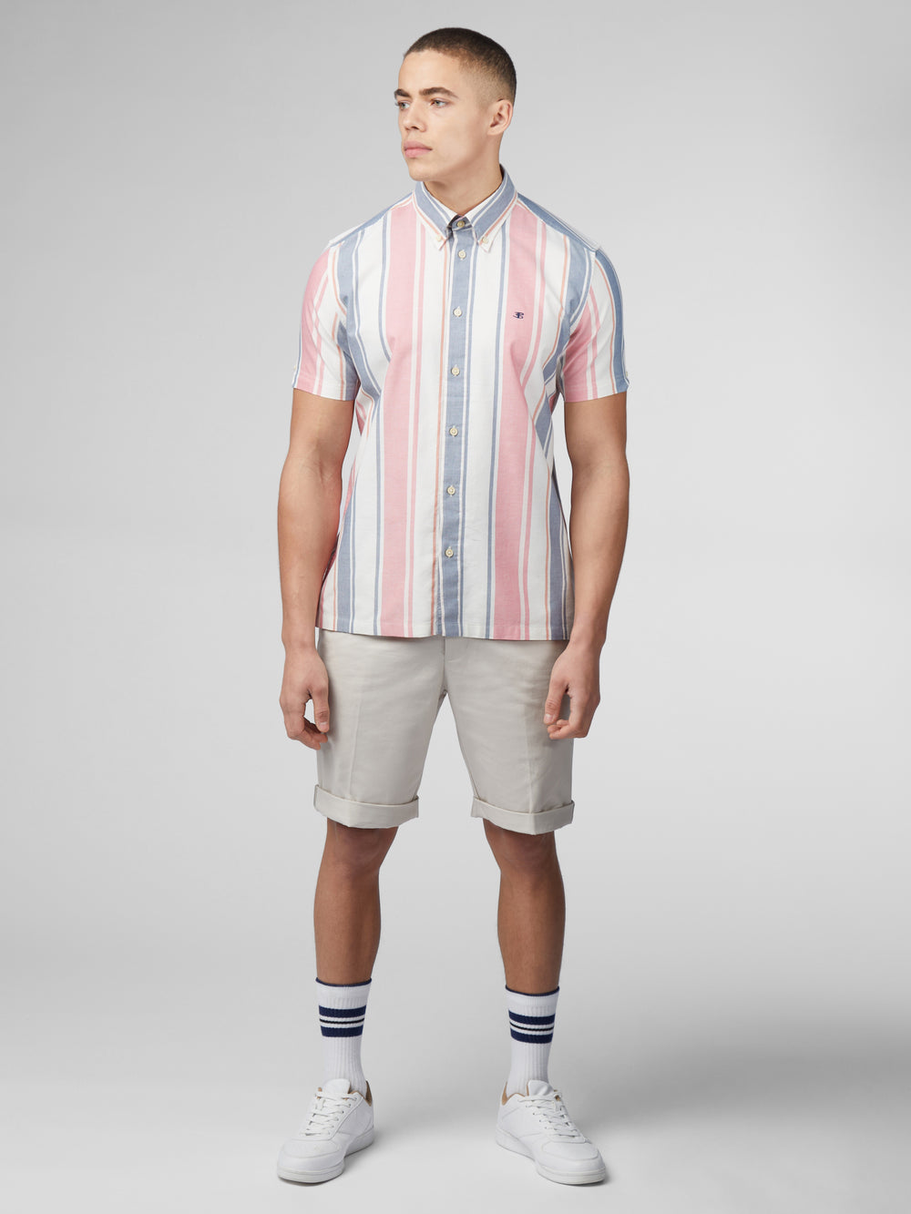 Kosele Ben Sherman Signature Multicolor Stripe Tmavo Ruzove | PRYBT6285