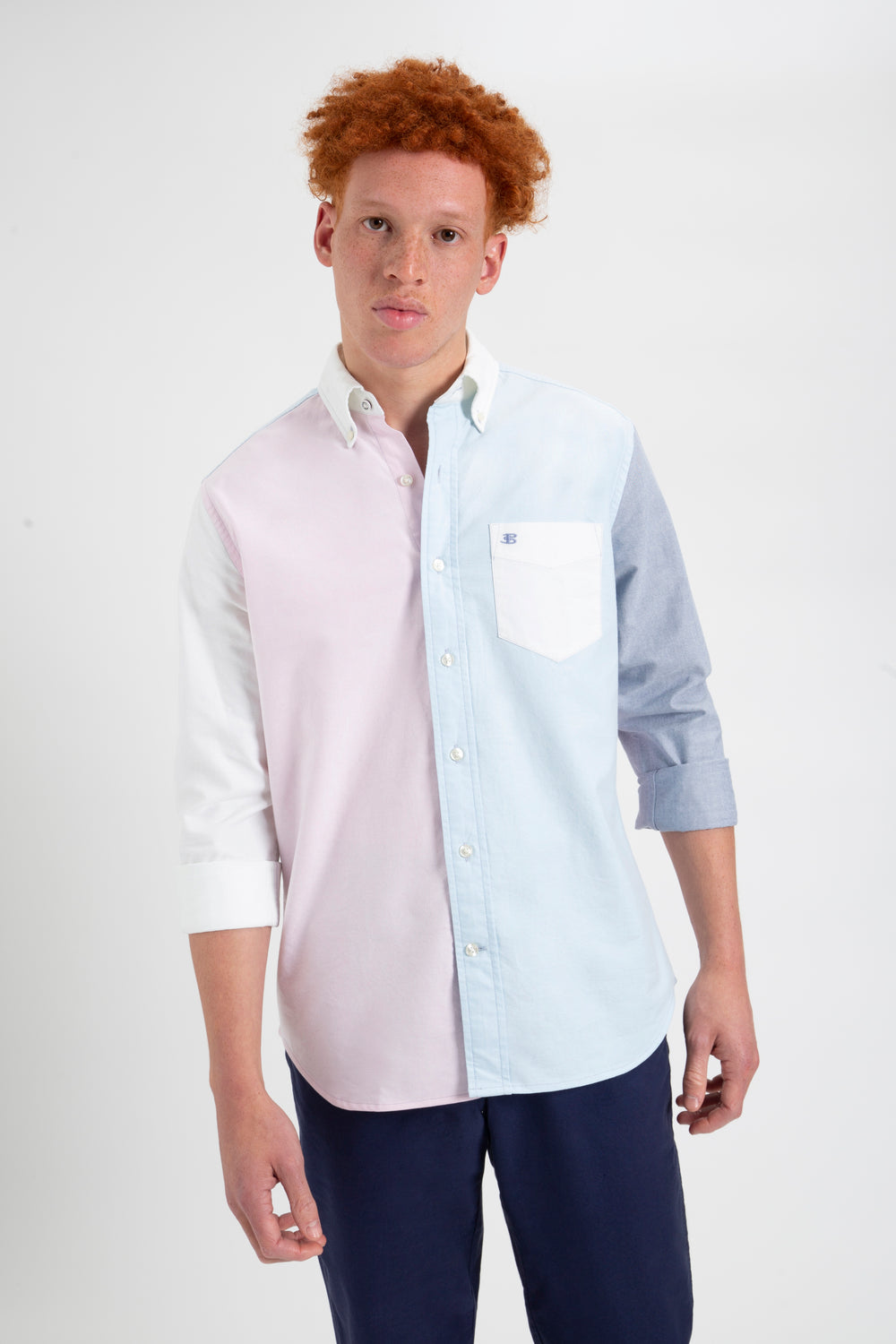 Kosele Ben Sherman Varsity Oxford Color Blocked Organic Ruzove | YTFSC0438