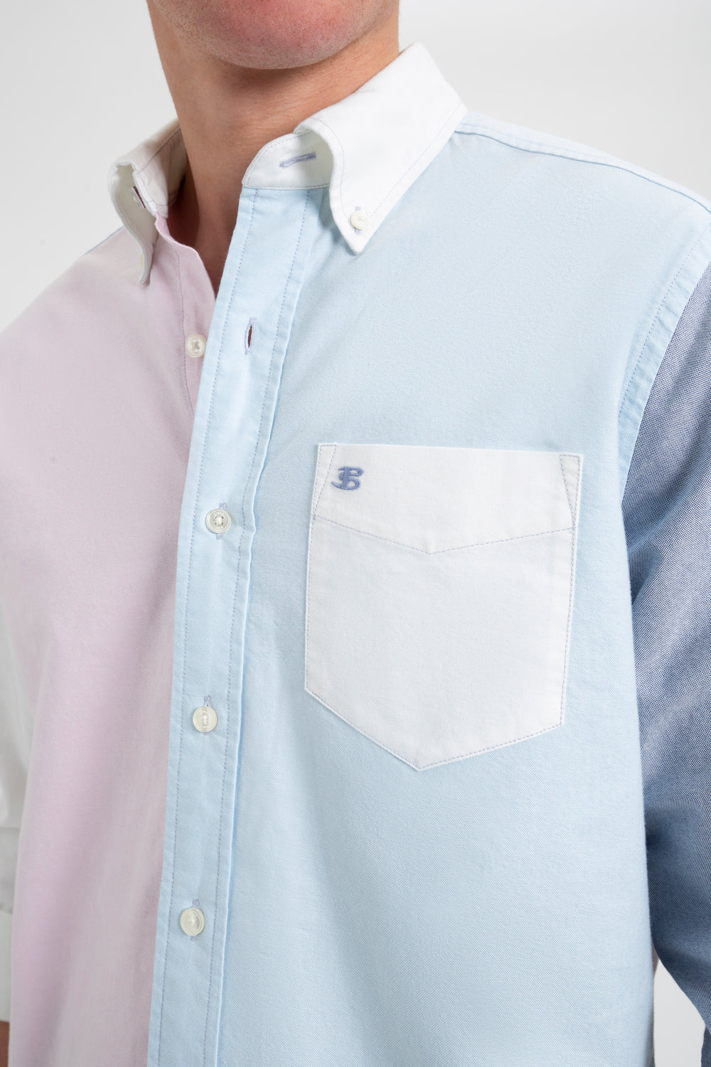 Kosele Ben Sherman Varsity Oxford Color Blocked Organic Ruzove | YTFSC0438