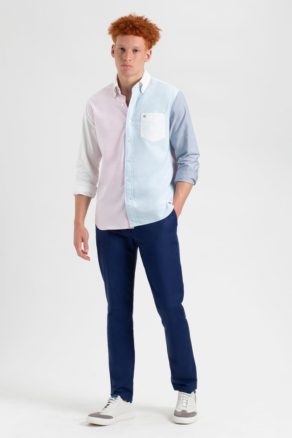 Kosele Ben Sherman Varsity Oxford Color Blocked Organic Ruzove | YTFSC0438