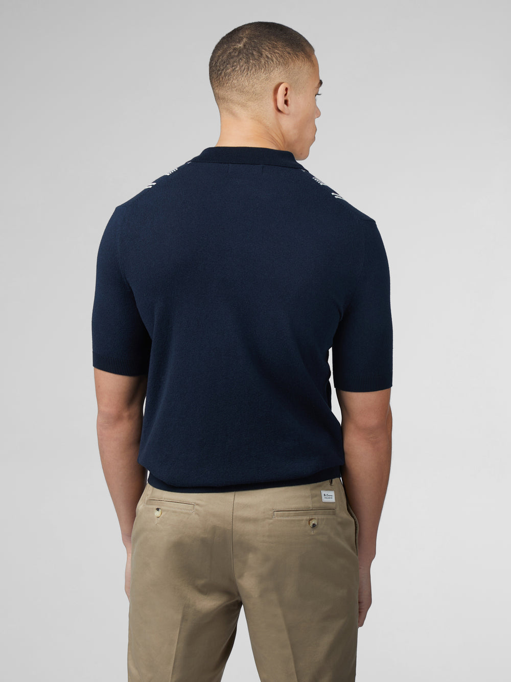 Pleteniny Ben Sherman B by Ben Sherman Crinkle Cotton Stripe Polo Námornícka Modrá | PLMYX7605