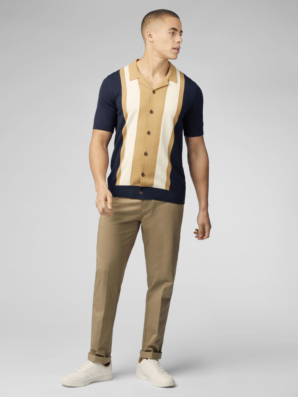 Pleteniny Ben Sherman Signature Resort Neck Button Through Polo Námornícka Modrá | DXZFM4972
