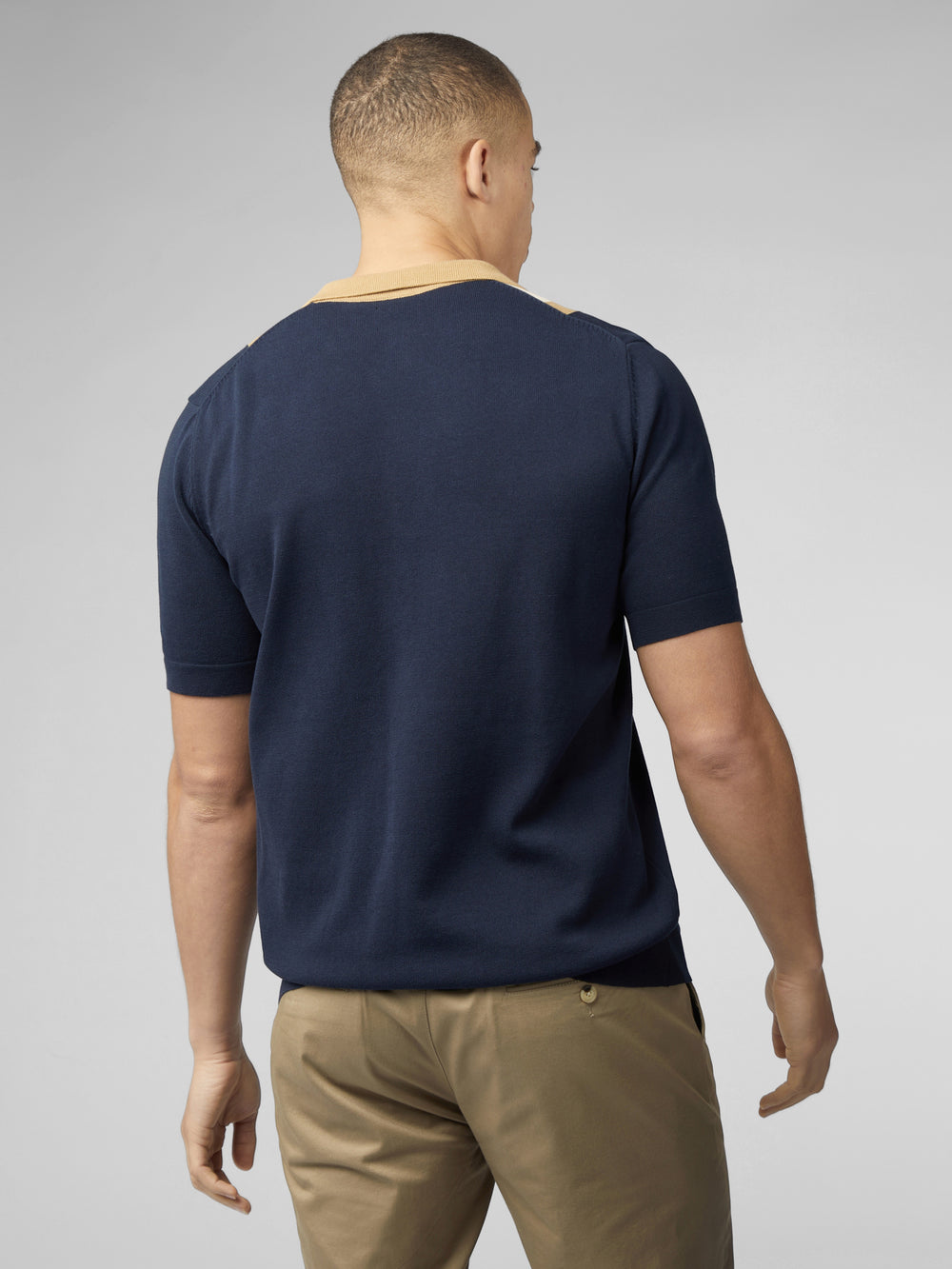 Pleteniny Ben Sherman Signature Resort Neck Button Through Polo Námornícka Modrá | DXZFM4972