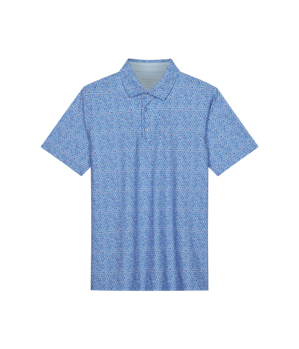 Polokosele Ben Sherman Broken Record Tech Jersey Sports Fit Modre | YOZDJ7263