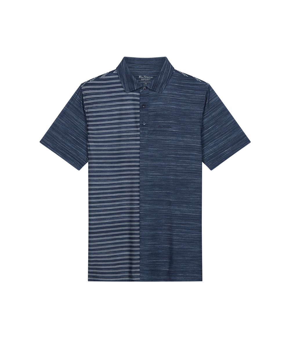 Polokosele Ben Sherman Melange Stripes Color Block Tech Jersey Sports Fit Námornícka Modrá | VNJDR7453